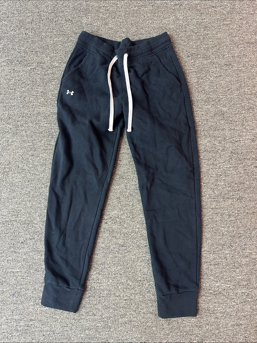 Under Armour Black Jogger Sweatpants with White Drawstring